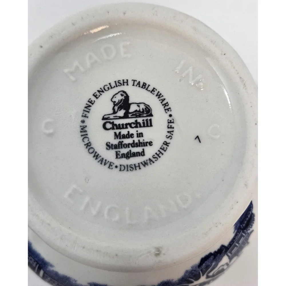 Churchill Blue Willow England Creamer Sugar Bowl Set New in Original Box